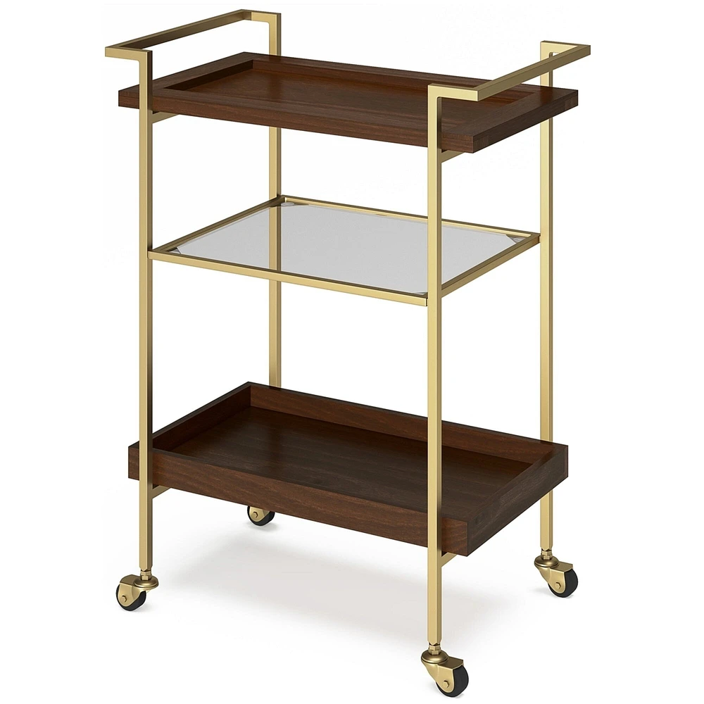 Simpli Home Jace 26 inch Bar Cart in Mango