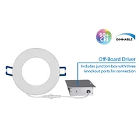 NICOR DLE3 Series 3 in. Round White Flat Panel LED Downlight in 2700K