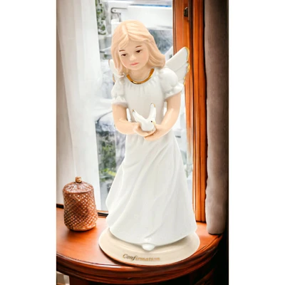 kevinsgiftshoppe Ceramic Confirmation Angel Figurine, Religious Dcor, Religious Gift, Church Dcor, Church Gift, Baptism Gift