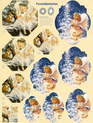 Reddy Creative Cards 3D Precut - Angel with Tree & Little Sheppard - 2 sheets