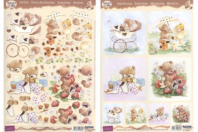 Reddy Creative Cards 3D Precut Sheet Popcorn Bear Kids