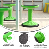 Emma and Oliver Saylor Height Adjustable Active Motion Stool for Kids with Weighted Rubber Non-Slip Bottom