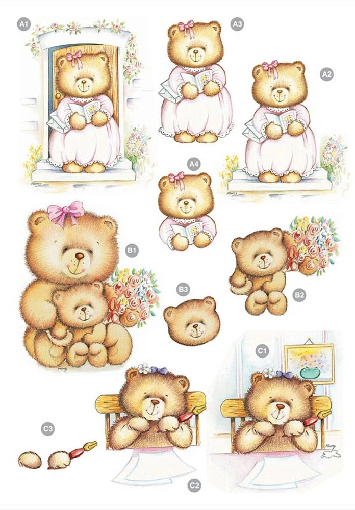 Craft UK  Cute Girly Bears                          .