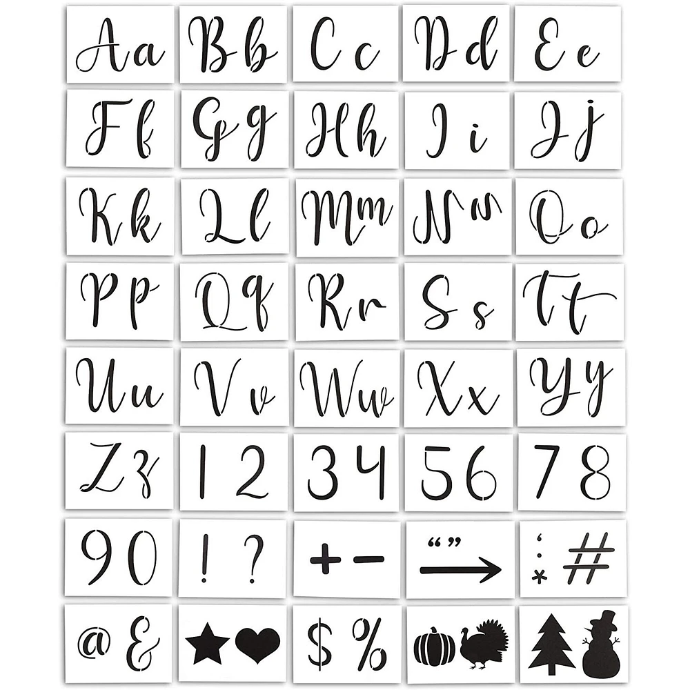 Reusable Letter and Number Stencils for Painting Wood Signs, Walls, Fabric, DIY Decor (8 x 5.75 in, 44 Sheets)