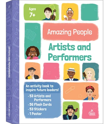 Amazing People: Inspiring Artists and Performers Activity Workbook for Kids, 1st Grade, 2nd Grade, 3rd Grade Children's Activity Book With Flash Cards, Puzzles, Games, and Stickers