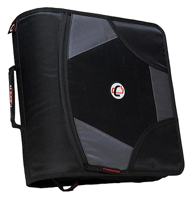 Case·it Zipper Binder with 5 Tab Files, D-Ring, 4 Inches, Jet Black