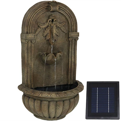 Sunnydaze Florence Outdoor Solar Wall Fountain with Battery - Florentine by