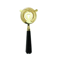 Wild Eye 9" Black and Gold Finished Stainless Steel Bar Cocktail Strainer