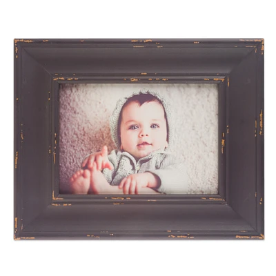 Contemporary Home Living 8.25" x 10.25" Brown Traditional Distressed-Finish Picture Frame