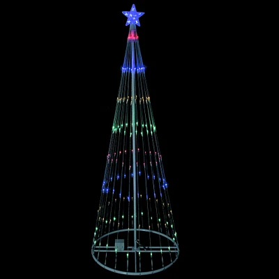 Northlight 12' Multi Color LED Artificial Christmas Tree Show Cone Outdoor Decor