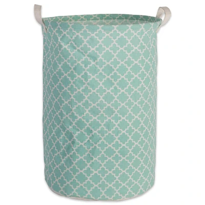 Contemporary Home Living 20" Pale Green Cylindrical Laundry Hamper