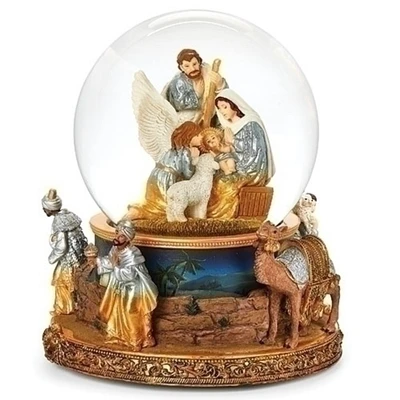 Roman 6.75" Nativity Scene Christmas Musical Snow Globe