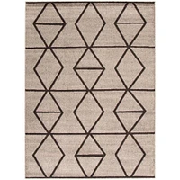 Chaudhary Living 5.25' x 7.25' Gray and Brown Geometric Moroccan Rectangular Area Throw Rug