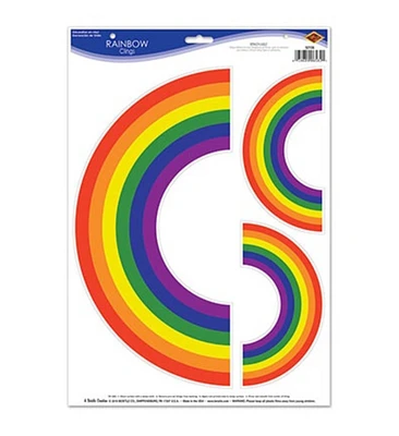 Party Central Club Pack of 36 Multi-Color Rainbow Clings 17"