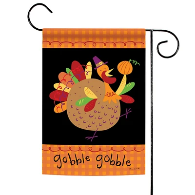 Toland Home Garden Orange and Black Turkey Pilgrim Outdoor Garden Flag 18" x 12.5"