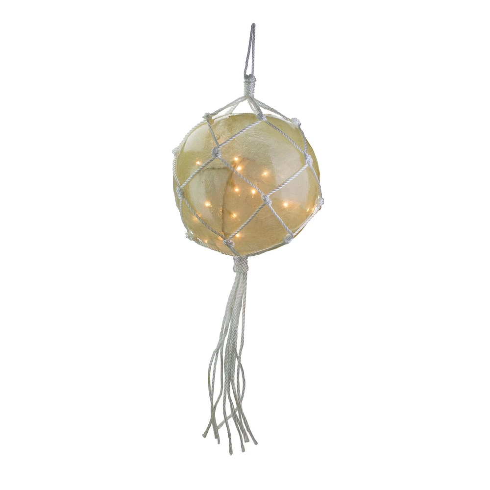 Barcana 35ct White Roped Light Ball Outdoor Christmas Decor 14.25"