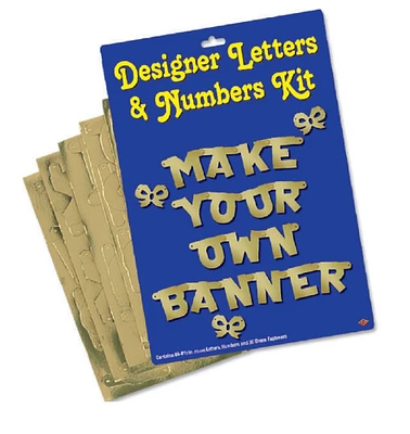 Beistle Pack of 6 Gold Letters and Numbers Make Your Own Banner Kits 4”