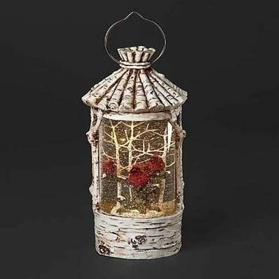 Roman 10" LED Lighted Cardinal Christmas Snow Globe Lantern