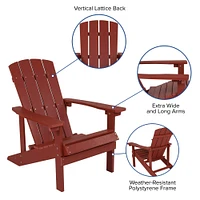 Emma and Oliver Pack Outdoor All-Weather Poly Resin Wood Adirondack Chairs