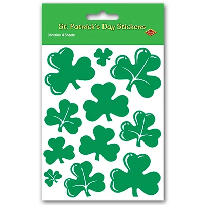 Party Central Club Pack of 48 Green Shamrock St. Patrick's Day Sticker Sheets 7.5"