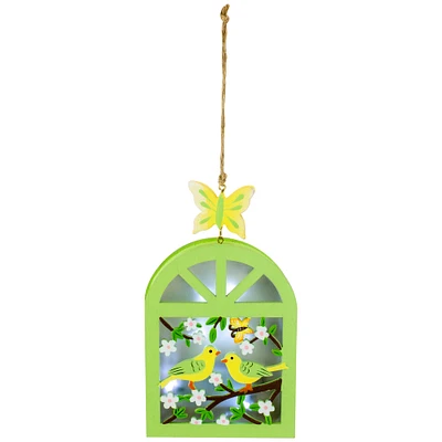 Gallerie II 5.9" Wooden Songbird Easter LED Shadow Box Ornament Battery Operated