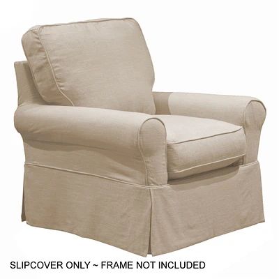 The Hamptons Collection 31" White Horizon Box Cushion Chair with Zipper Back