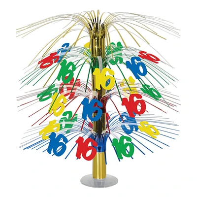 Beistle Pack of 6 Multi-Color Happy "16th" Birthday Party Cascading Table Centerpieces 18"