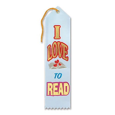 Beistle Pack of 6 Light Blue "I Love To Read" School Award Ribbon Bookmarks 8"