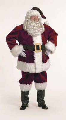 The Costume Center 7-Piece Majestic Santa Clause Suit Deluxe Costume Thick Burgundy - Adult Size XXL