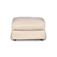 The Hamptons Collection 33" Tan Brown Fabric Ottoman Slipcover