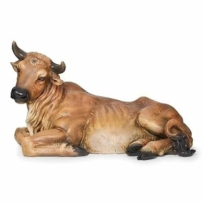 Roman Sitting Ox Tabletop Figurine - 7.75" - Brown and Black