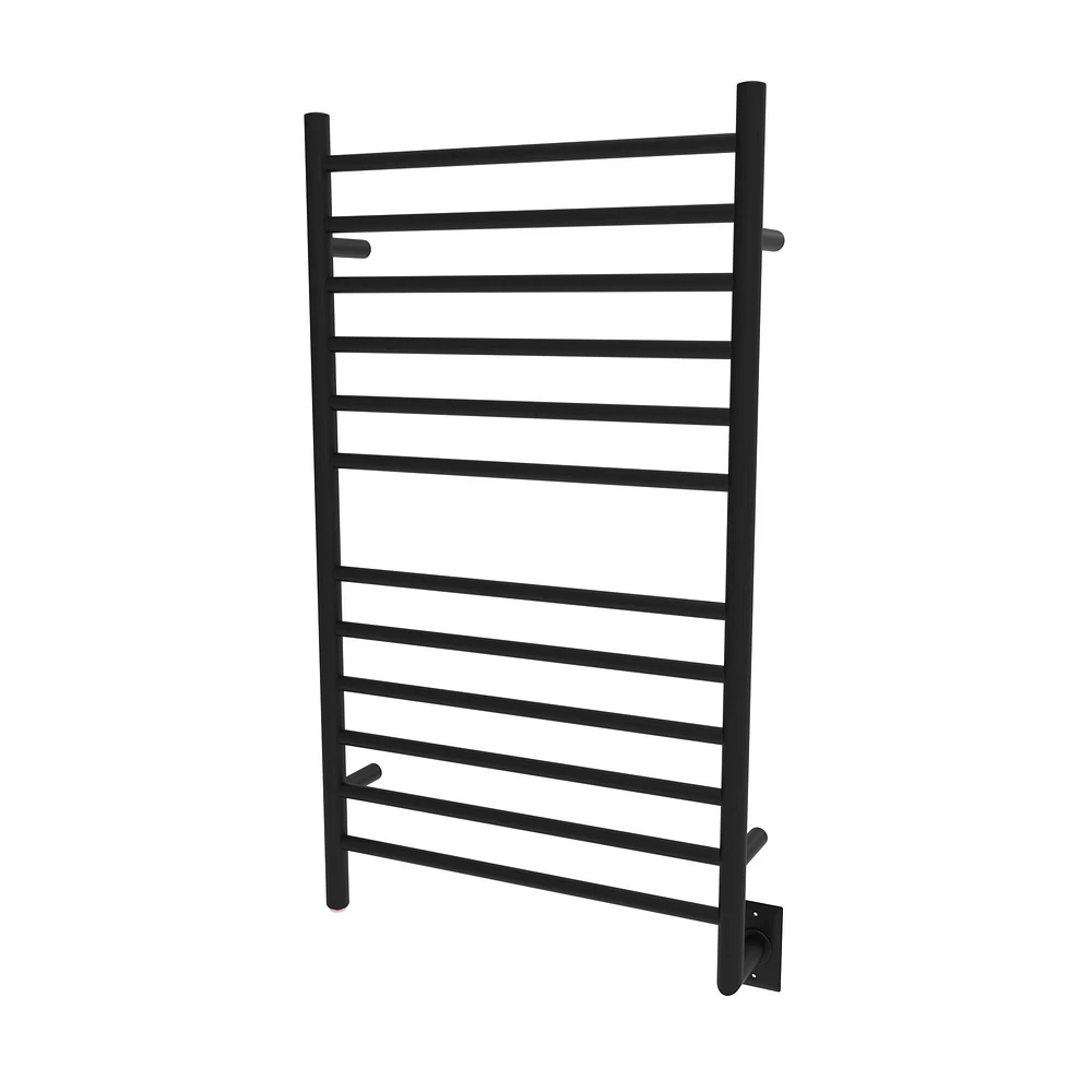 Amba Products 43" Matte Black Large Hardwired Straight Brushed 12 Bar Towel Warmer