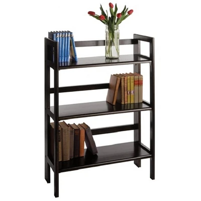 Contemporary Home Living 38.50” Black Foldable and Stackable Storage Display Unit Bookcase