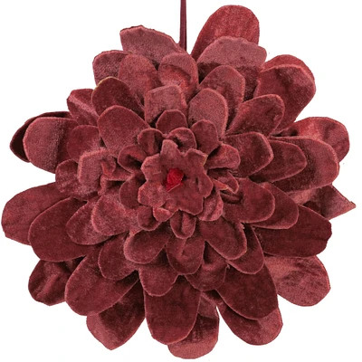 Northlight 9.5" Mahogany Red Velvet Flower Christmas Ornament