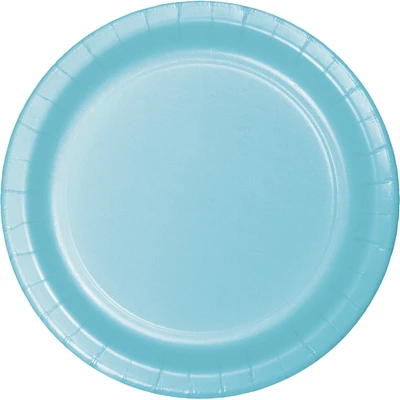 Party Central Club Pack of 96 Pastel Blue Disposable Paper Party Luncheon Plates 7"
