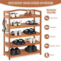 Wood Shoe Rack Freestanding Shoe Storage Organizer