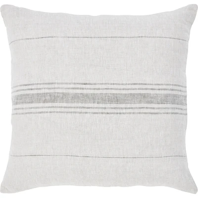 Signature Home Collection Malia Striped Linen Throw Pillow - 20" - Gray and White