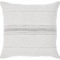 Signature Home Collection Malia Striped Linen Throw Pillow - 20" - Gray and White