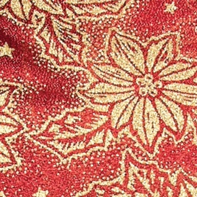 The Ribbon People Red and Gold Holly Flower Wired Craft Ribbon 2.5" x 20 Yards