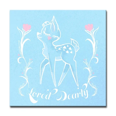 Crafted Creations Blue and White "Loved Dearly" Square Canvas Wall Art 12" x 12"