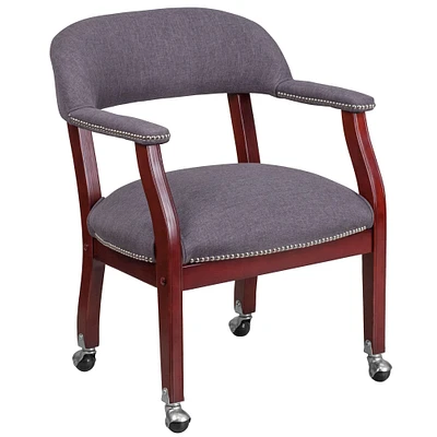 Emma and Oliver Conference Chair with Accent Nail Trim  and Casters