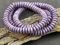 *50* 6x2mm Opaque Purple Rainbow Luster Smooth Rondelle Beads