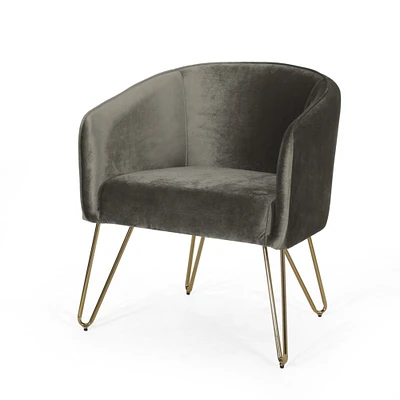 GDFStudio Paul Modern Glam Velvet Club Chair with Hairpin Legs