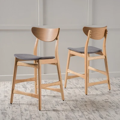 GDFStudio Molle Mid Century Design 24-Inch Counter Stools (Set of 2)