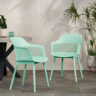 GDF Studio Airyanna Outdoor Modern Dining Chair (Set of 2)