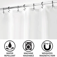 mDesign Heavy Duty Flat Weave Polyester Shower Curtain Liner