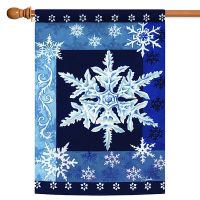 Toland Home Garden Cool Snowflakes Rectangular Outdoor House Flag 40" x 28"