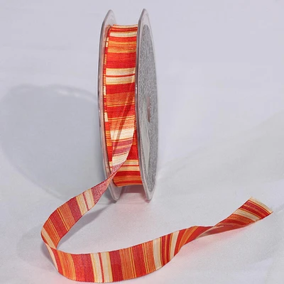 The Ribbon People Orange and Yellow Striped Craft Ribbon 0.375" x 108 Yards