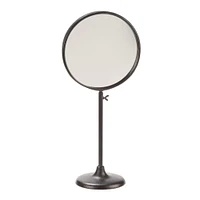 Tripar International 19" Brown Industrial Adjustable Round Mirror Stand