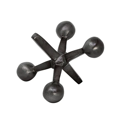 Kingston Living 7" Black Sphere Jacks Sculpture Tabletop Decor